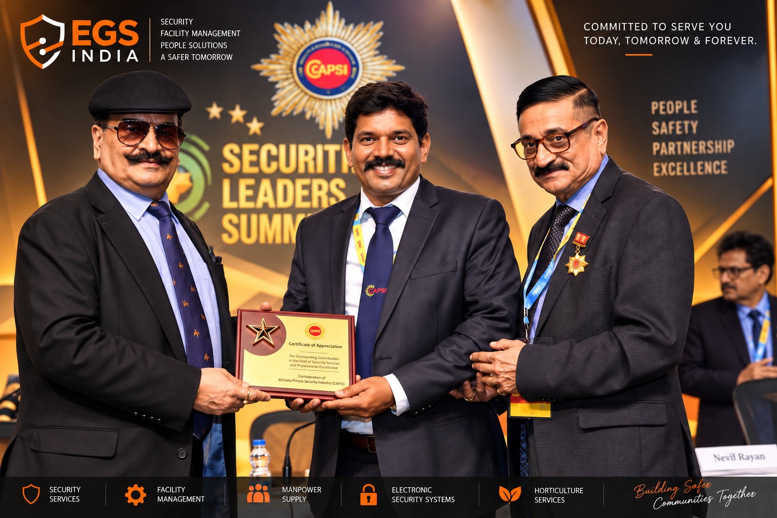 EGS India leadership receiving an industry award